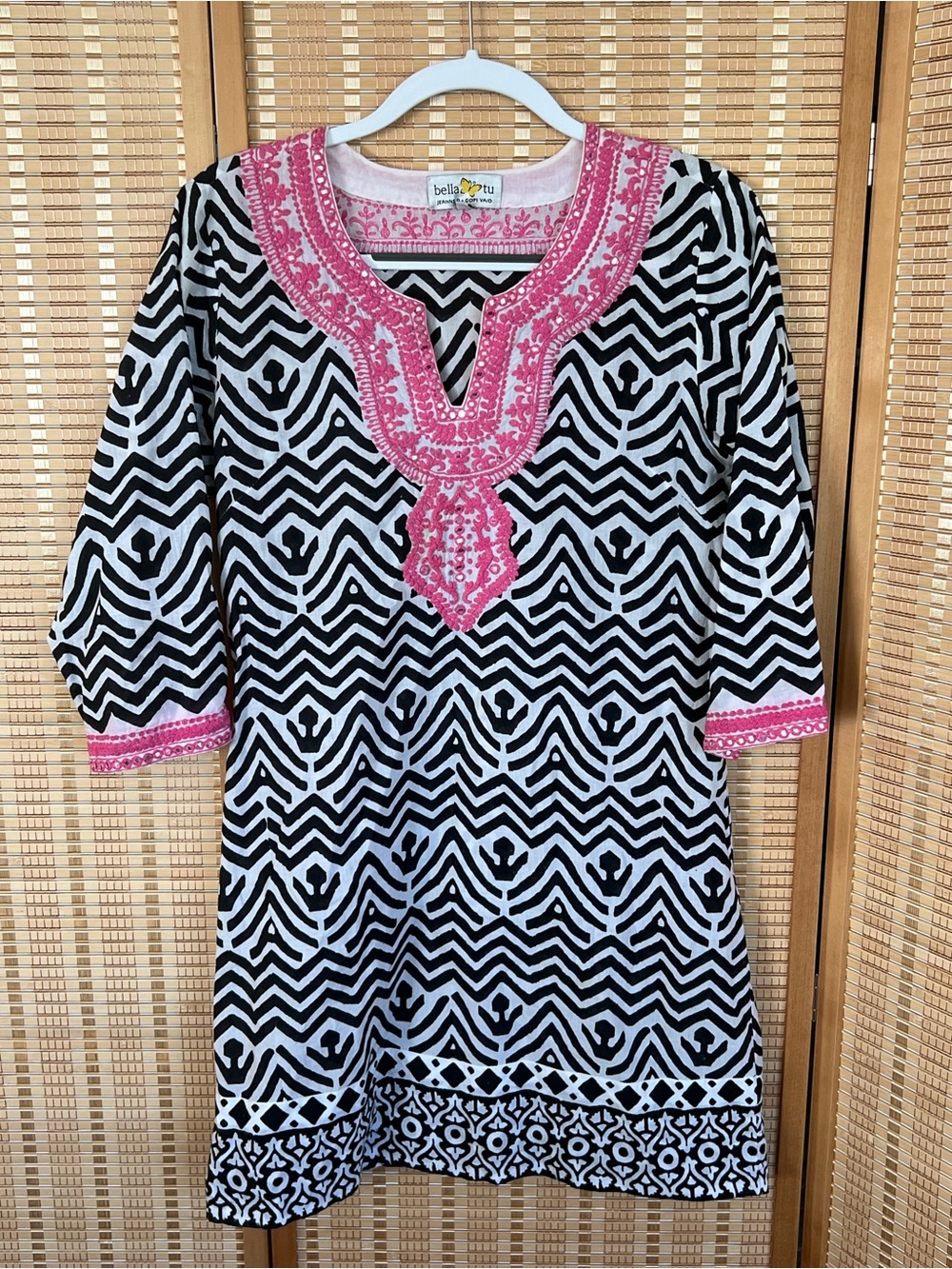 Bella Tu by Gopi Vaid embroidered tunic dress size 6
